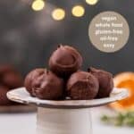 chocolate balls on a cake stand