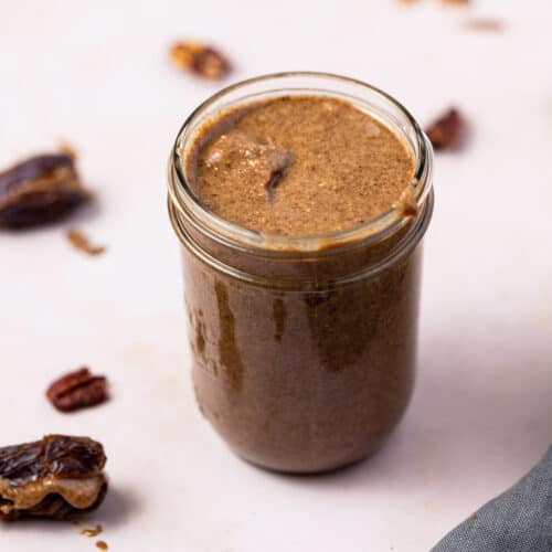 a jar of homemade pecan butter